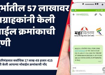 विदर्भातील 57 लाखावर वीजग्राहकांनी केली मोबाईल क्रमांकाची नोंदणी