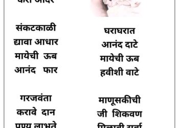 “मायेची ऊब ” ( कवयित्री हर्षा भुरे, भंडारा )