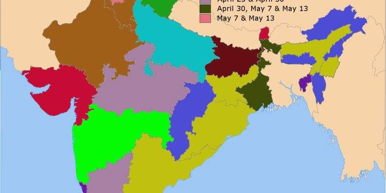 "2009 India Loksabha Elections Map" by India_states_and_union_territories_map.svg: Cc-by-sa-3.0 derivative work: Abhijitu🏜️sathe🍺 (talk) is licensed under CC BY-SA 3.0