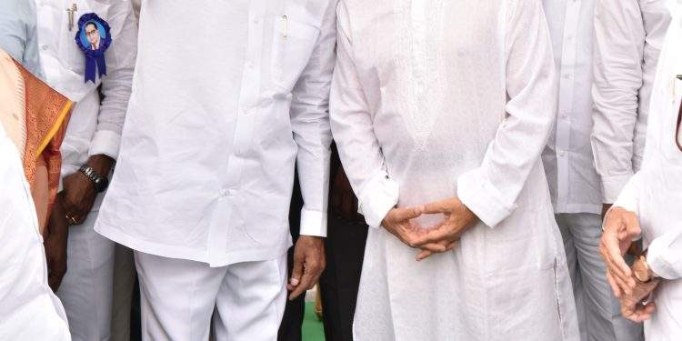 "CM KCR, Prakash Ambedkar at Ambedkar Statue in Hyderabad" by Pranayraj1985 is licensed under CC BY-SA 4.0