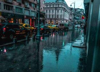 Different Vehicles on Road Near Concrete Buildings